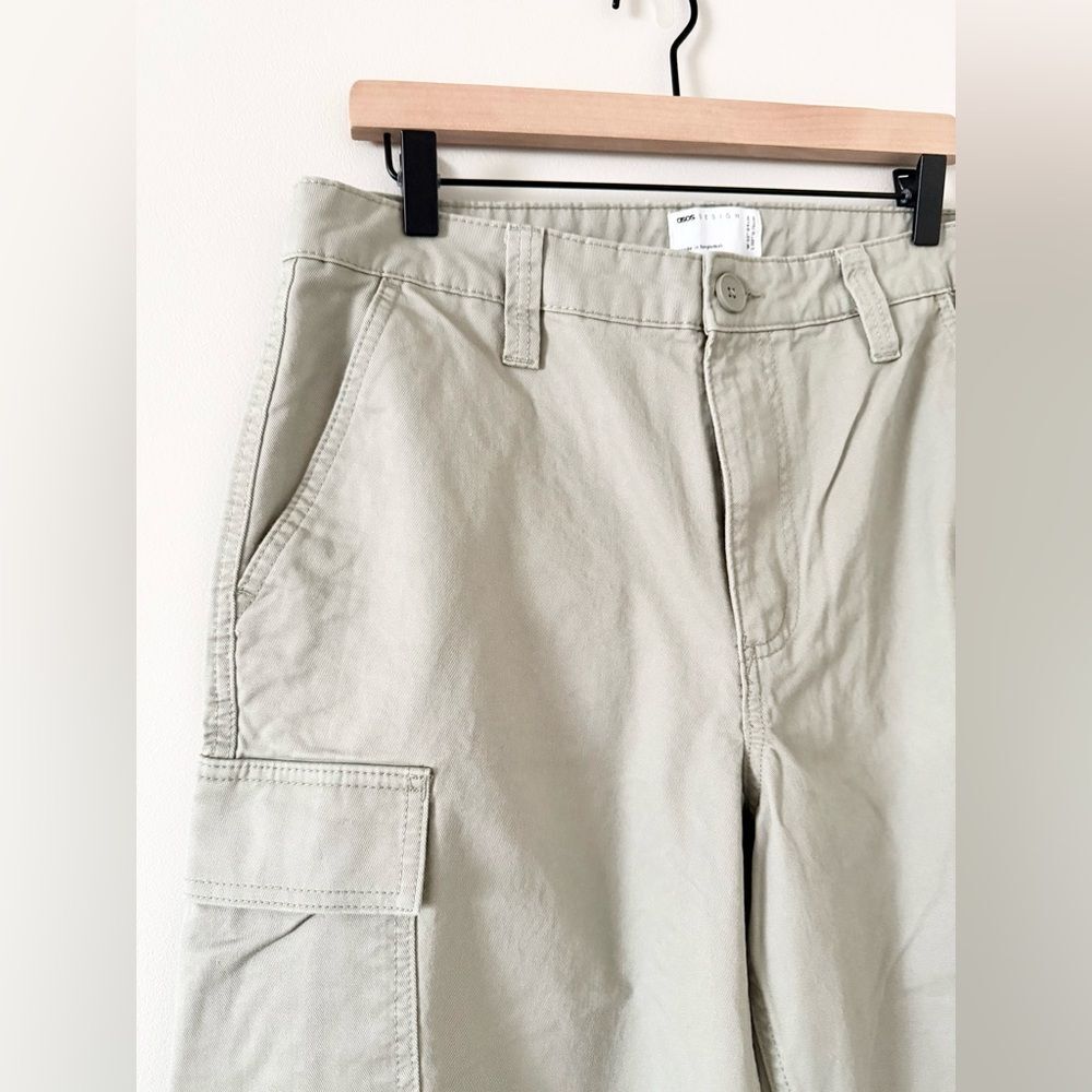 ASOS Cotton Cargo Pants in Sage Khaki - Size 33 x 30 - Picture 3 of 6